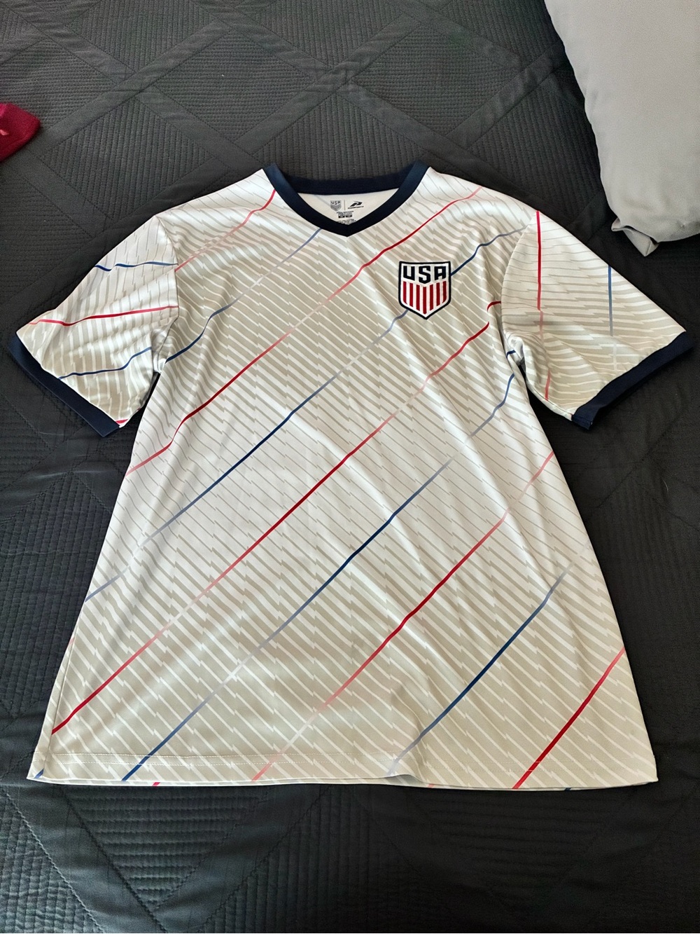 USA White Men's Short-Sleeve Performance Shirt
